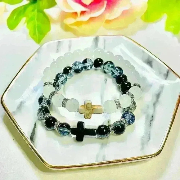 Cross Rhinestone Beaded Bracelets - Picture 7 of 7